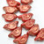 11x22 mm Bird - 2 Beads - Ruby Red with Copper Wash - Czech Glass