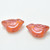11x22 mm Bird - 2 Beads - Matte Orange with Pink Wash - Czech Glass