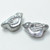 11x22 mm Bird - 2 Beads - Grey Etched Silver, AB - Czech Glass