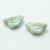 11x22 mm Bird - 2 Beads - Mint Gold Wash - Czech Glass