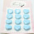 12 Buttons- 14mm Carded Blue Heart, Glass Shank - Czech Glass