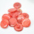 8 Pieces - 18mm Button Opaque Siam Red Silky - Czech Glass