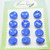 12 Buttons- 14mm Carded Wavy Silky Cornflower Blue, Glass Shank - Czech Glass