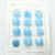 12 Buttons- 14mm Carded Blueand White Stripe, Glass Shank - Czech Glass