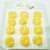 12 Buttons- 14mm Carded Wavy Silky Lemon, Glass Shank - Czech Glass