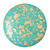Cabochon Par Puca® 18mm - Opaque Green Turquoise Splash - (1 Piece) Czech Glass Cab