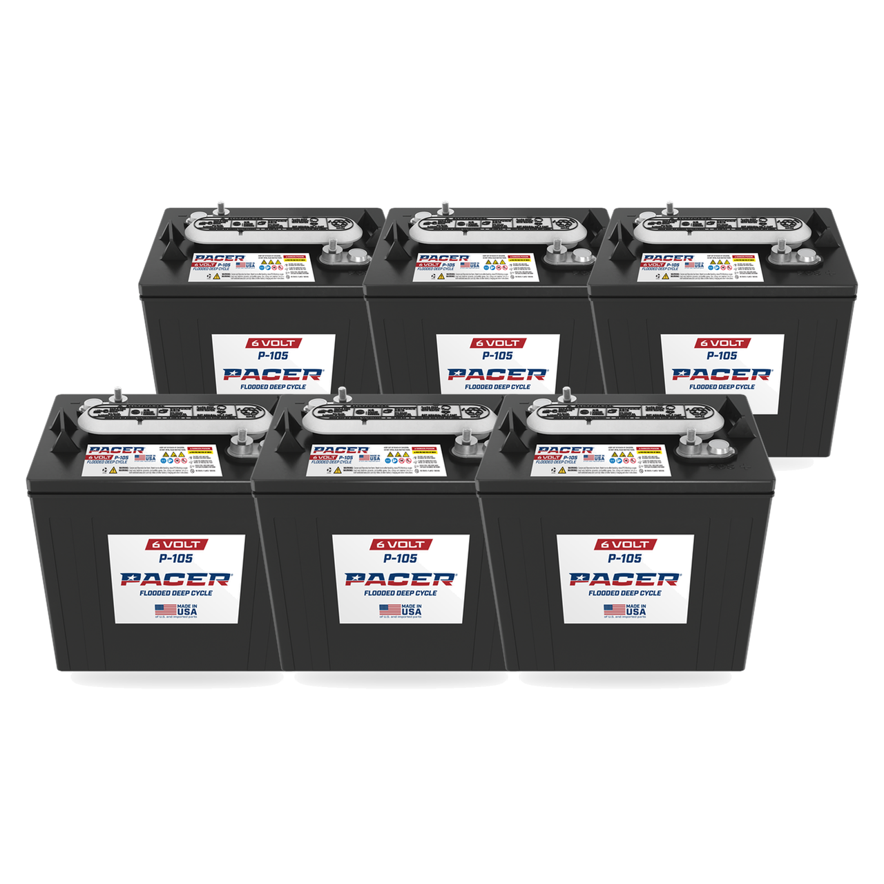 Trojan P-105 6-battery 36V complete battery pack