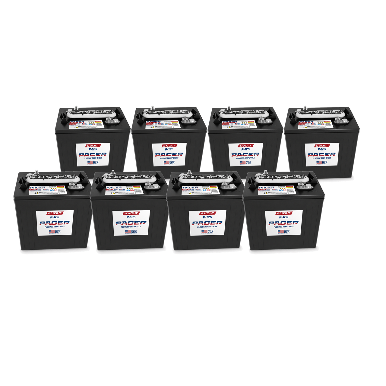 Trojan P-125 8-battery 48V complete battery pack