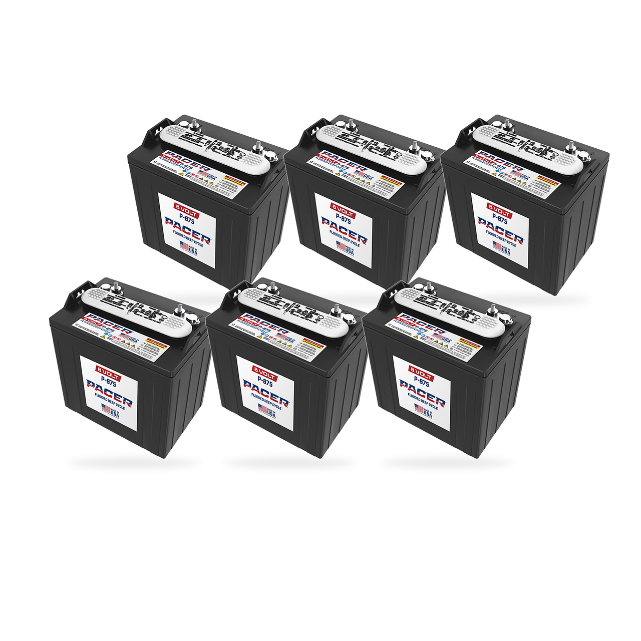 Trojan P-875 6-battery 48V complete battery pack