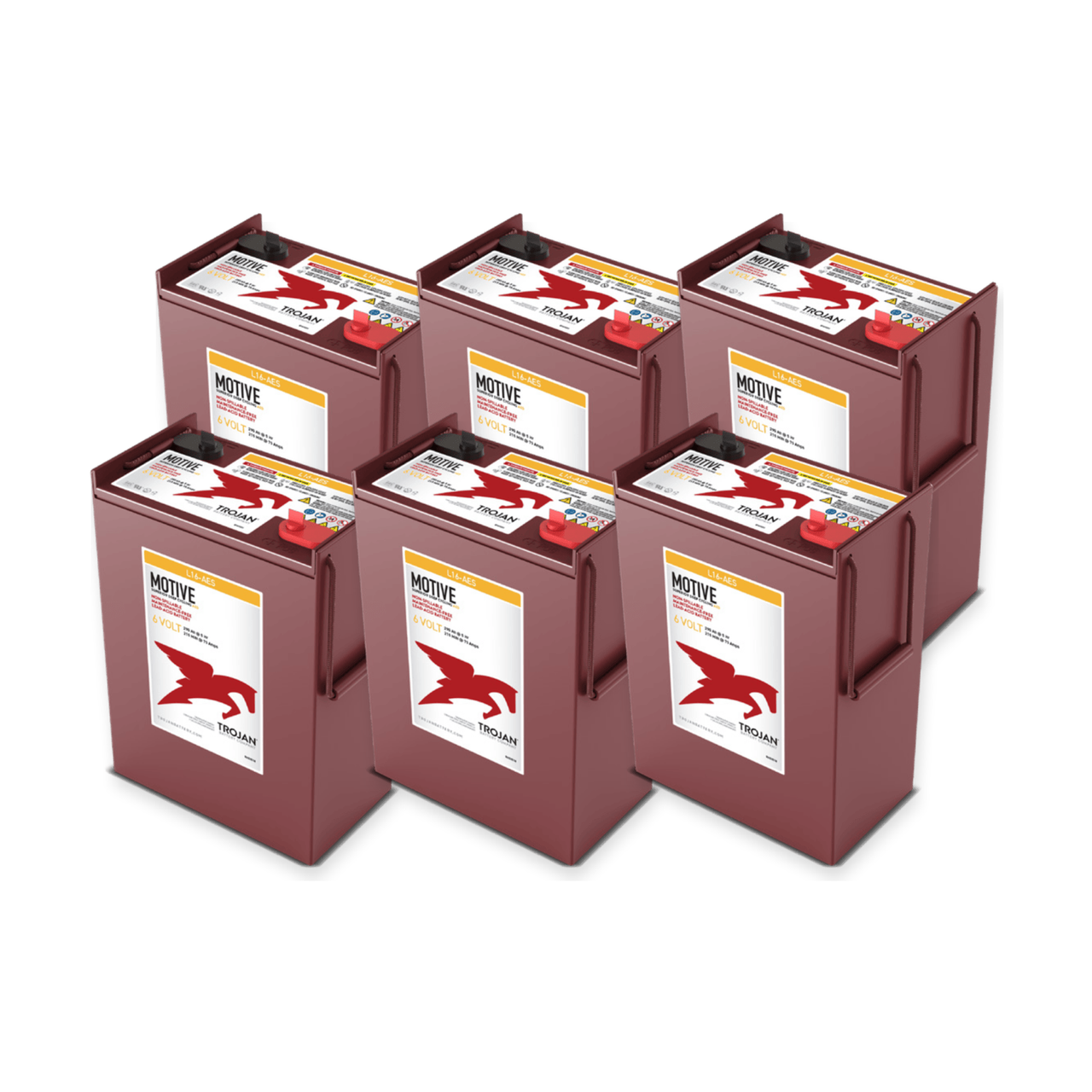 Taski SR5730 36V Complete Battery Pack – L16-AES, 6 Batteries — Trojan L16-AES 6-battery 36V complete battery pack