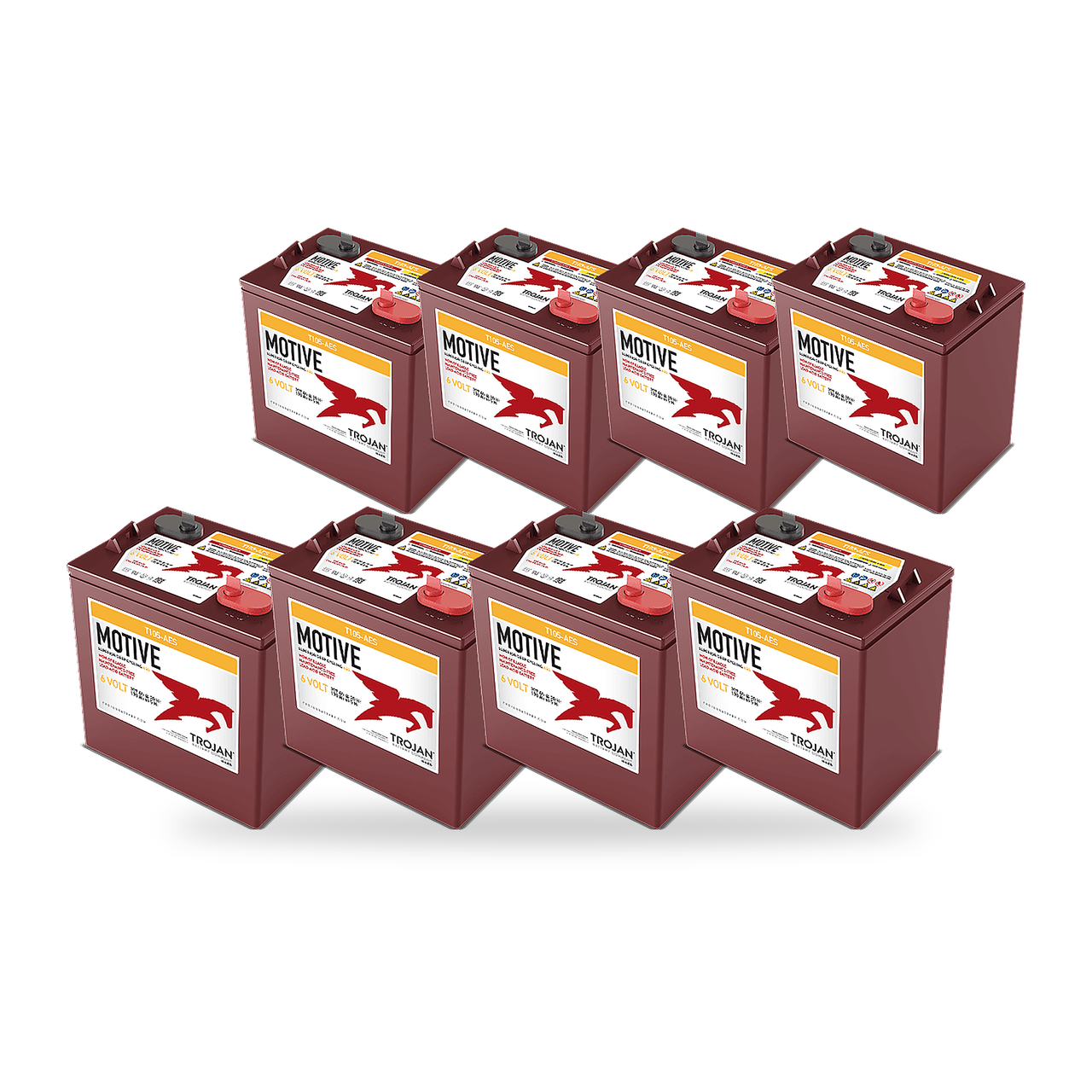 Motrec MC-360 48V Complete Battery Pack – T105-AES, 8 Batteries — Trojan T105-AES 8-battery 48V complete battery pack
