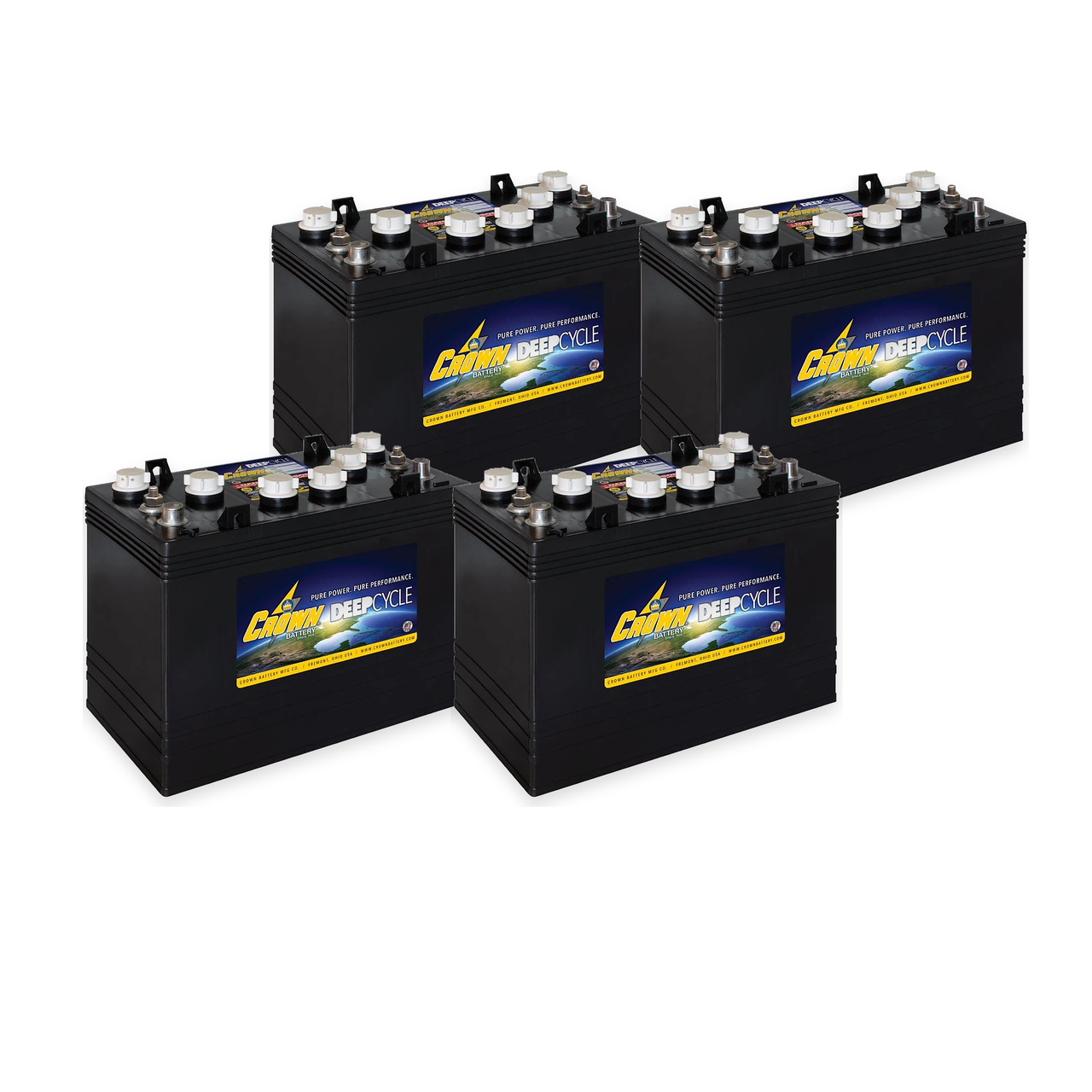 E-Z-GO Freedom Rxv 48V Complete Battery Pack – CR-GC150, 4 Batteries — Crown CR-GC150 4-battery 48V complete battery pack