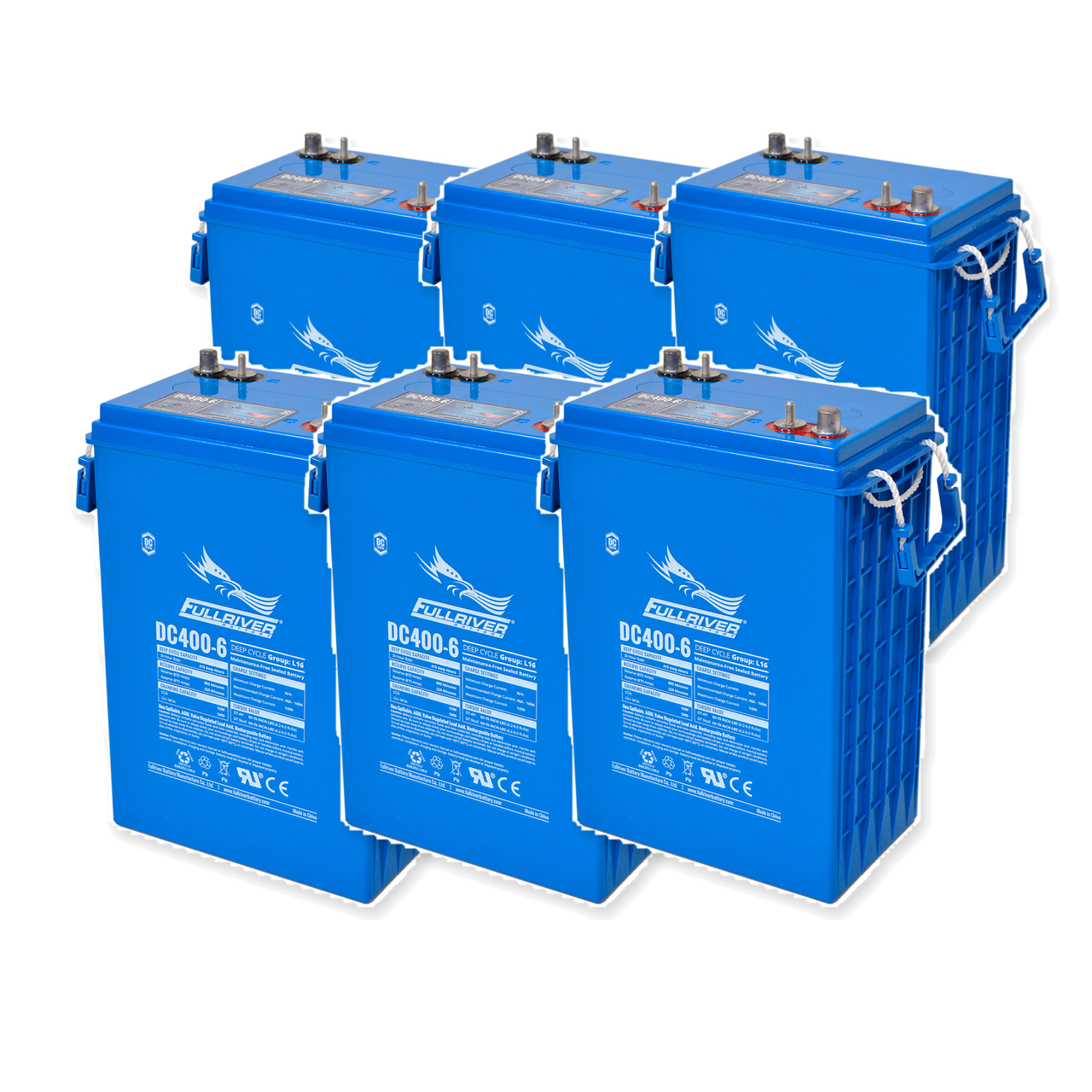 Factory Cat 255 36V Complete Battery Pack – DC400-6, 6 Batteries — Fullriver DC400-6 6-battery 36V complete battery pack