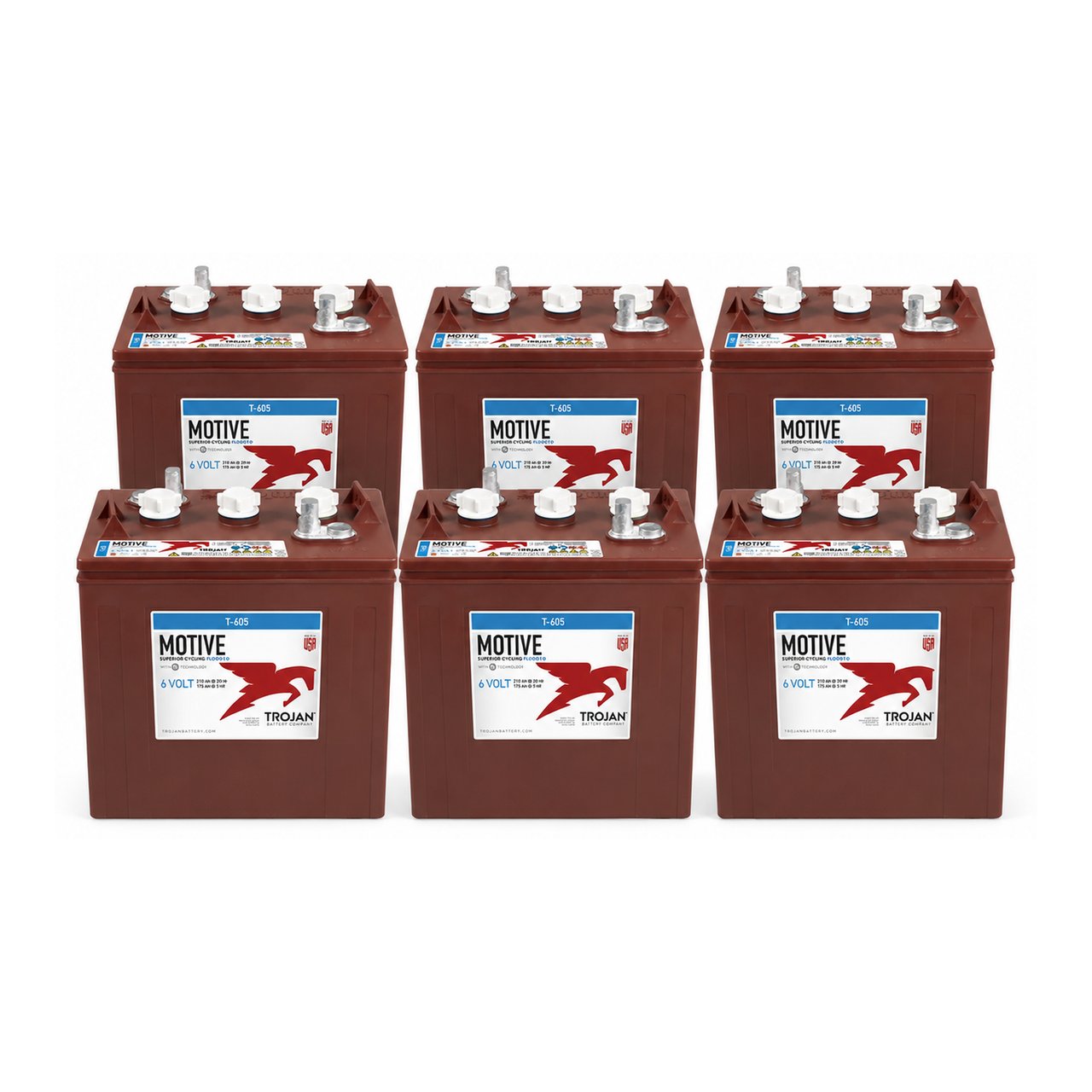 Cruise Car Inc 6041 36V Complete Battery Pack – T605, 6 Batteries