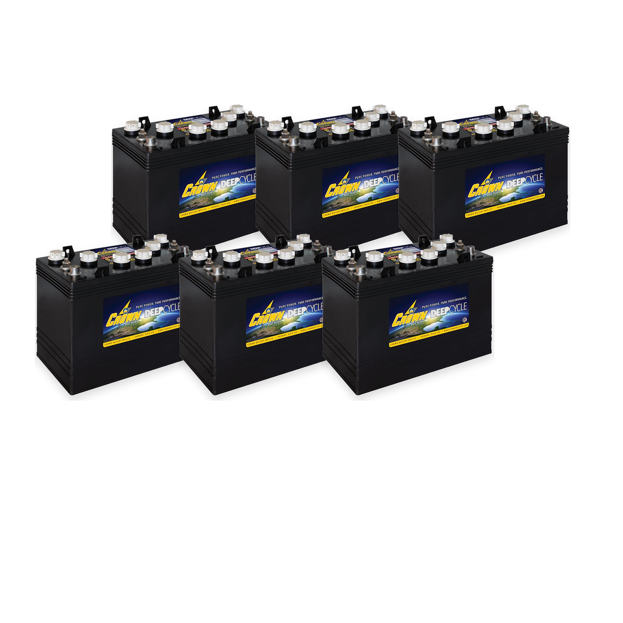 E-Z-GO Txt Freedom 72 72V Complete Battery Pack – CR-GC150, 6 Batteries — Crown CR-GC150 6-battery 72V complete battery pack