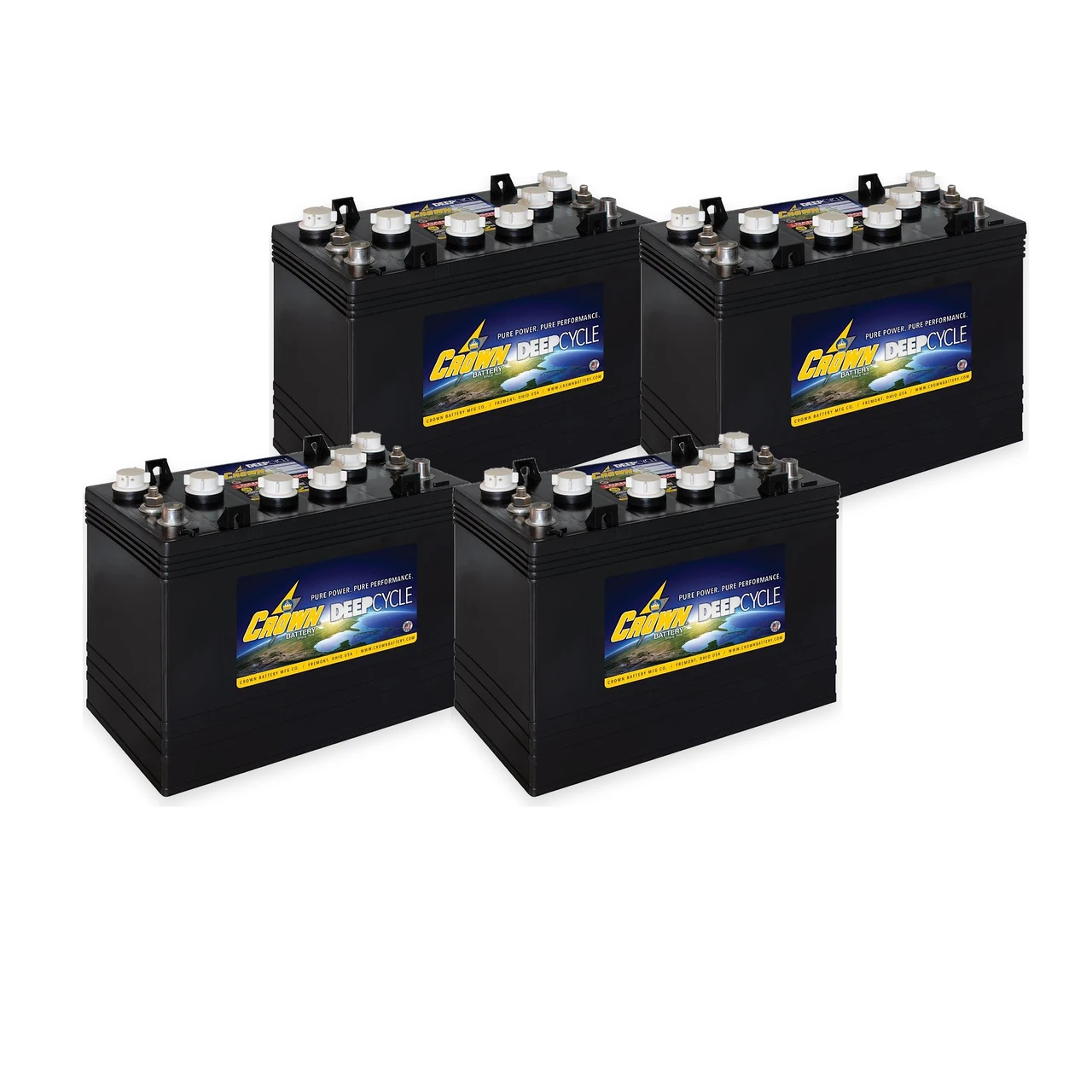 Club Car Precedent Champion 48V Complete Battery Pack – CR-GC150, 4 Batteries — Crown CR-GC150 4-battery 48V complete battery pack