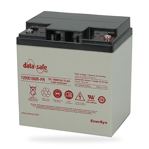 EnerSys DataSafe 12HX100-FR 12V 104 WPC AGM UPS Battery — three-quarter view