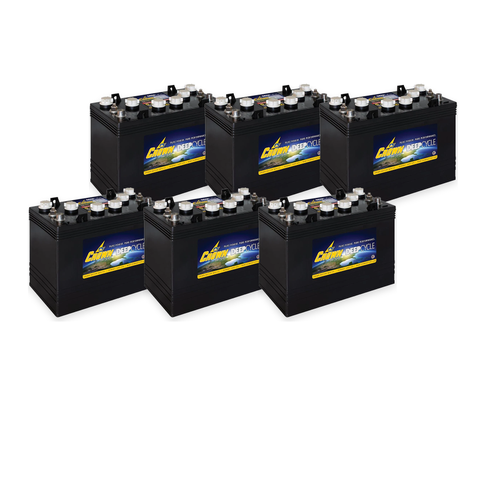 Cushman Shuttle 2 + 2 72V Complete Battery Pack – CR-GC150, 6 Batteries — Crown CR-GC150 6-battery 72V complete battery pack