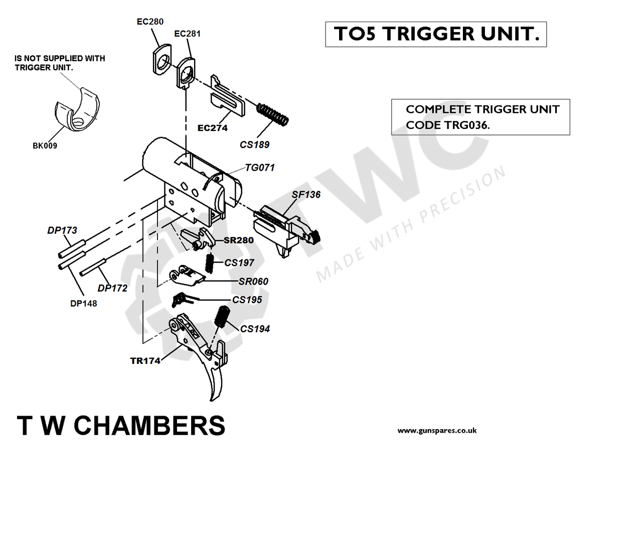 Airgun Spares Diana Original Gecado T Trigger Unit T W Chambers Co