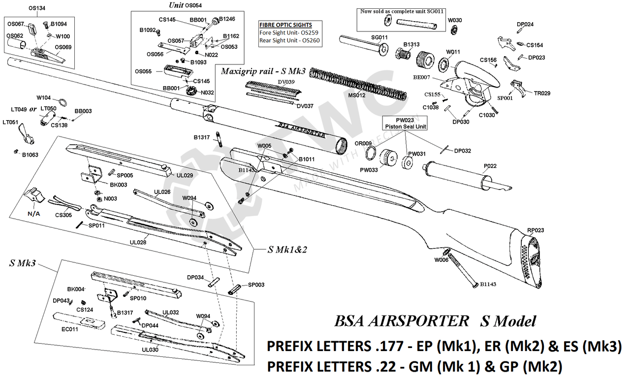 TK007 TWC Ultra Premium Tuning Kit for BSA Airsporter Mk4 to Mk7 and S