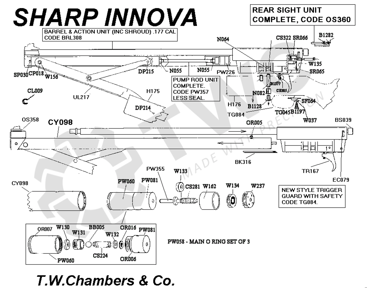Airgun Spares Sharp Innova T. W. Chambers & Co