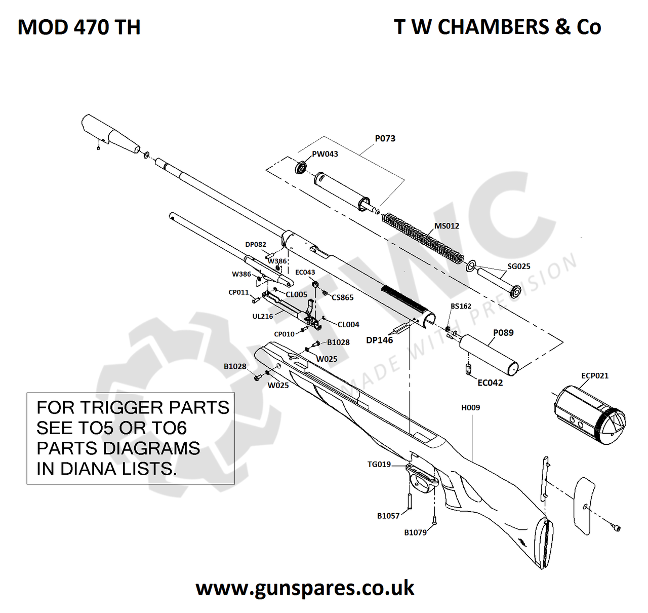 Airgun Spares Diana Original Gecado Mod Th T W Chambers Co