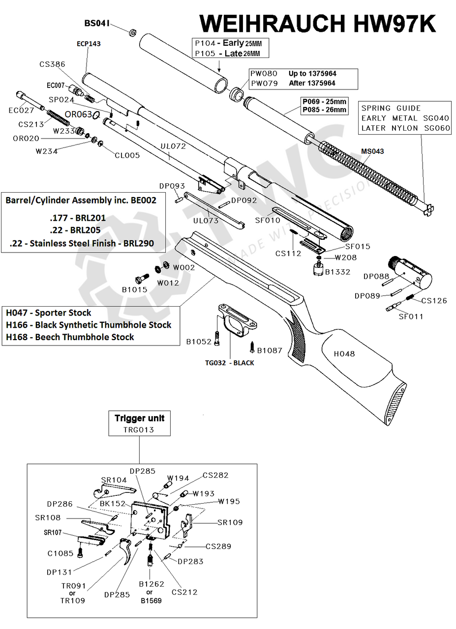 Airgun Spares - Weihrauch - HW97 - Page 2 - T. W. Chambers & Co