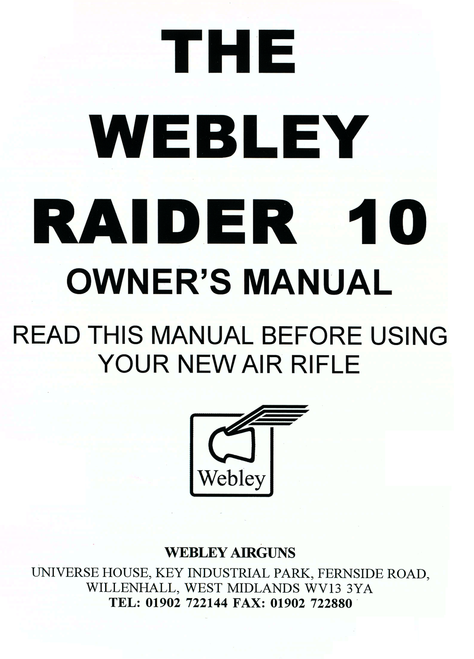 Webley raider 10 manual Webley raider 10 manual