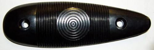 RP017 - Butt plate - Black, 121mm length/40.5mm widest part/78.5mm between holes.