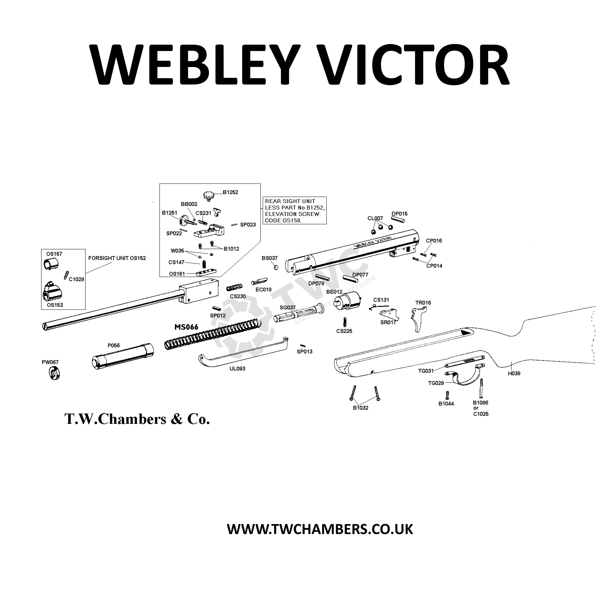 Airgun Spares Webley Victor T W Chambers And Co 4212