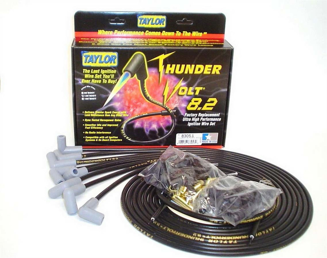 Univ Thundervolt Plug Wire Set 90 deg Black TAY83051