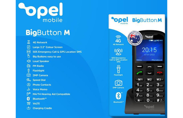 Opel 4G Big Button M with Charging Cradle Black