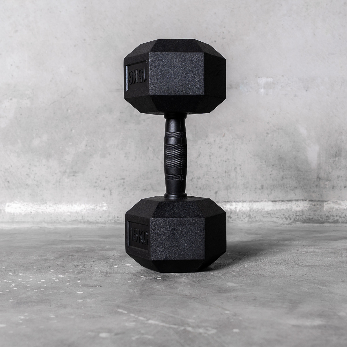 Solid Strength 8kg Rubber Coated Hex Dumbbell (x1) SOLID