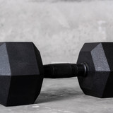 Solid Strength 8kg Rubber Coated Hex Dumbbell (x1)