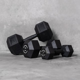 Solid Strength 22.5kg Rubber Coated Hex Dumbbell (x1)