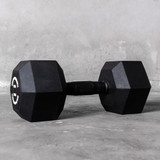 Solid Strength 30kg Rubber Coated Hex Dumbbell (x1)