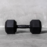 Solid Strength 50kg Rubber Coated Hex Dumbbell (x1)