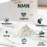 Simply Nootropics NMN Powder (100g) Pharmaceutical Grade NAD+ Booster