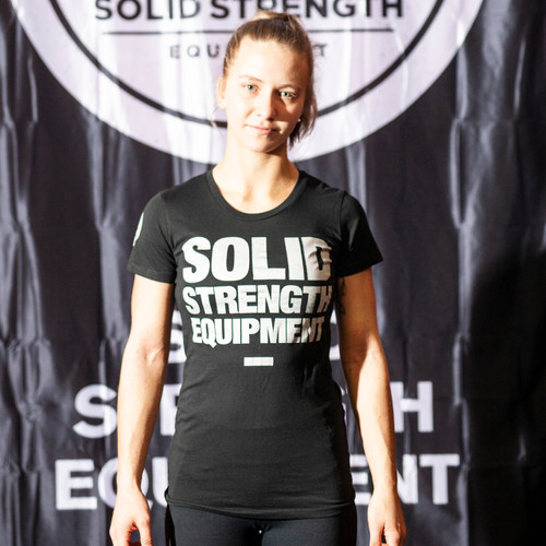 Solid Strength Womens T Shirt Black