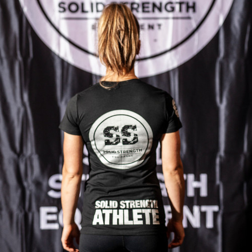 Solid Strength Womens T Shirt Black