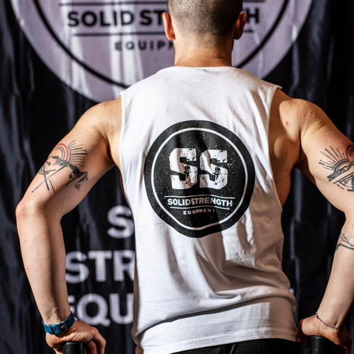 Solid Strength Unisex Tank White