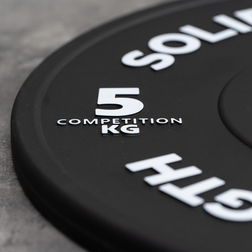 Solid Strength 5kg Black Competition Olympic Bumper Plates V2 (pair)