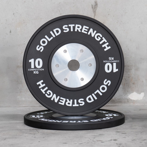 Solid Strength 10kg Black Competition Olympic Bumper Plates V2 (pair)