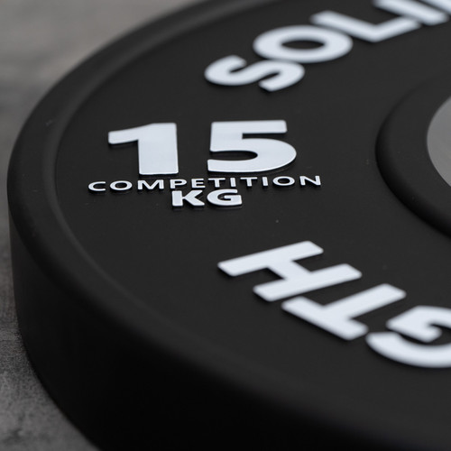 Solid Strength 15kg Black Competition Olympic Bumper Plates V2 (pair)