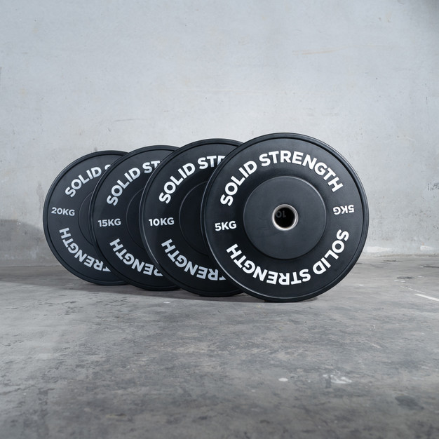 Solid Strength 100kg Black Olympic Bumper Plate Package