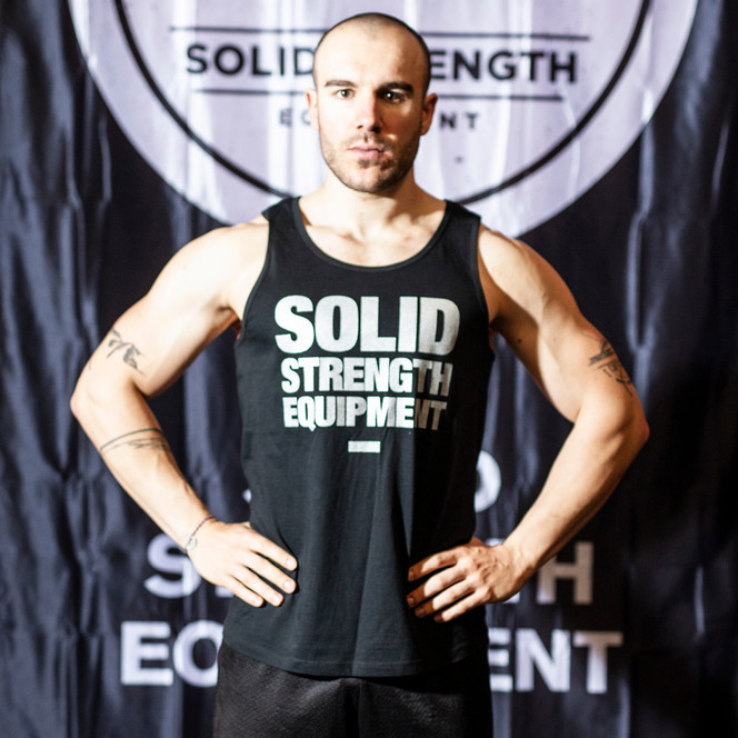 Solid Strength Mens Singlet Black