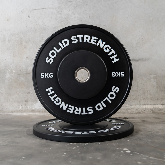 Solid Strength 5kg Black Olympic Bumper Plates V2 (pair)