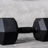 Solid Strength  47.5kg Rubber Coated Hex Dumbbell (x1)