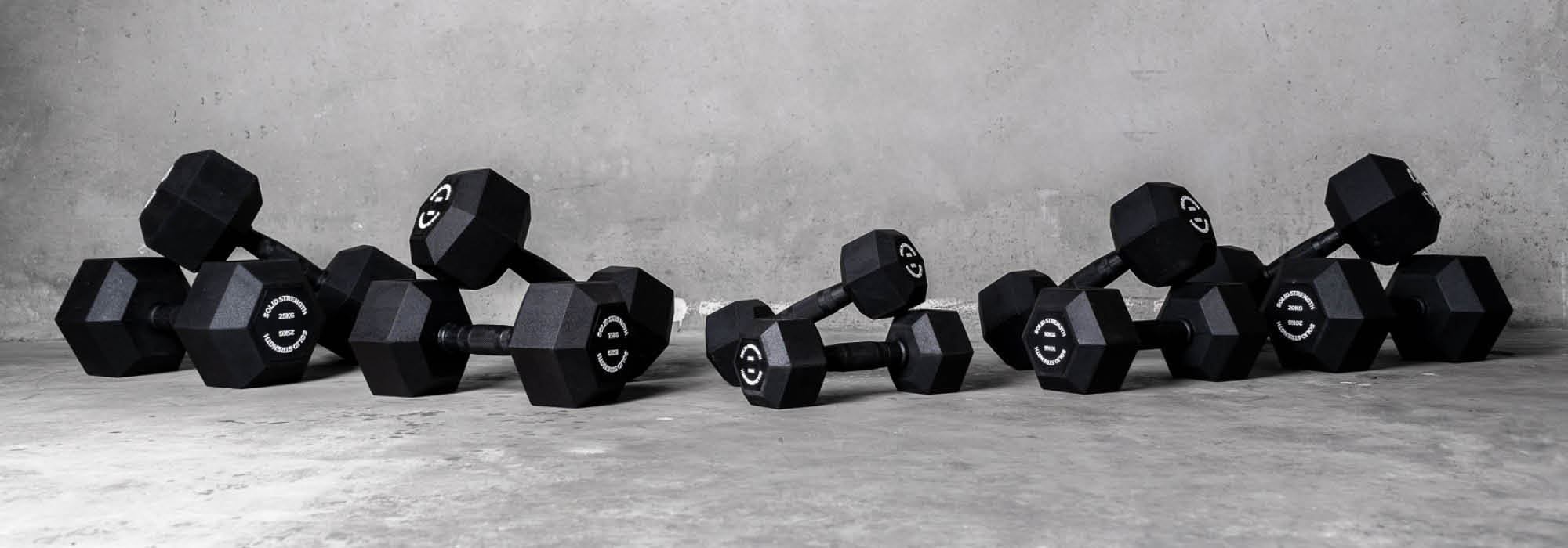 Rubber Coated Handle Hex Dumbbells