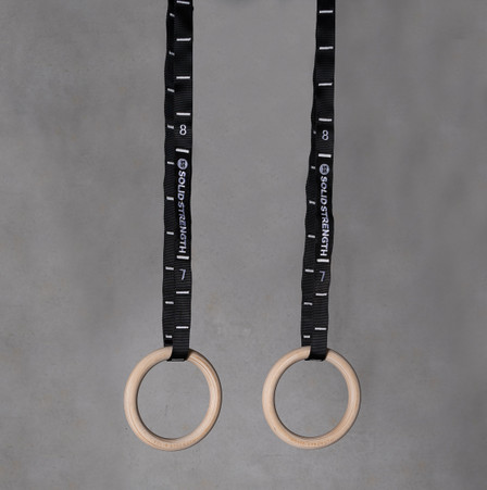 Strength Shop Rings Solid Strength 28mm Wooden Gymnastics Rings - FIG Standard Olympic ...